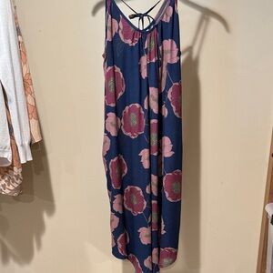 Source Unknown Blue and Pink Floral Jumpsuit